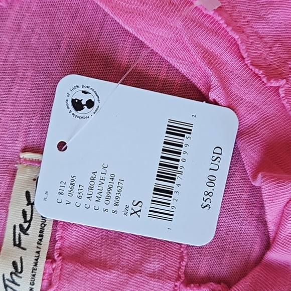 Free People We The Free Arden Tee Aurora Pink XS - Picture 4 of 10